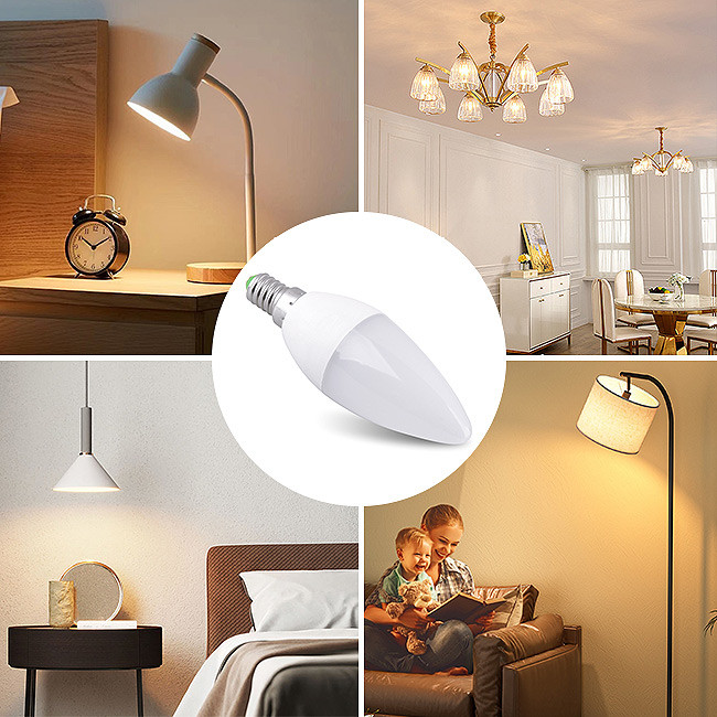 3W Energy Efficient Dimmable Candle LED Light Bulbs For Home Lighting 1